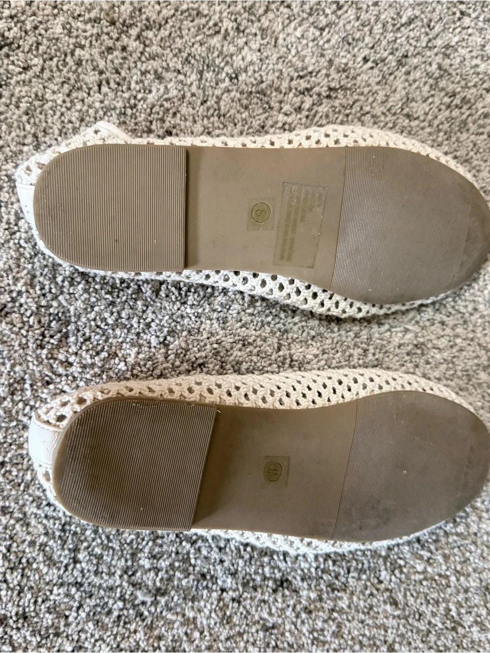 Coconuts by Matisse Cream Crochet Slip-On Flats